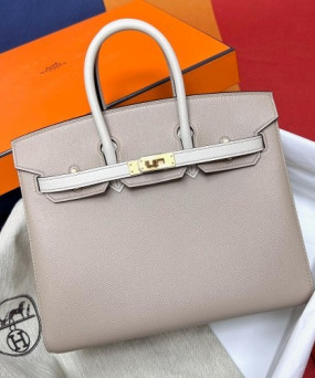 에르메스 버킨백25 화이트그레이 금장 앱송